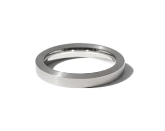 Stainless Steel Band Ring | 3x3mm Brushed Band | The EDGE Unisex Comfort Fit Design