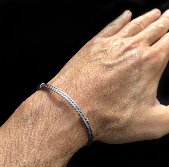 Mens steel cable bracelet new arrivals