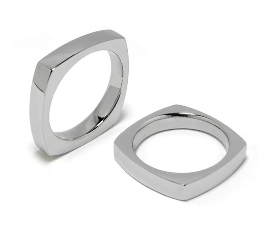 Unisex 2mm Plain Silver Stainless Steel Ring Smooth Wedding Comfortable Jewelry
