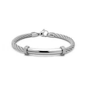 Industrial Wire Twisted Rope Bracelet | Stainless Steel Bar Hex Nut Insert | Engineered Men's Jewelry
