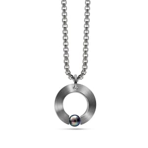 Black Pearl Stainless Steel Pendant Necklace - Taormina ABBRACCI