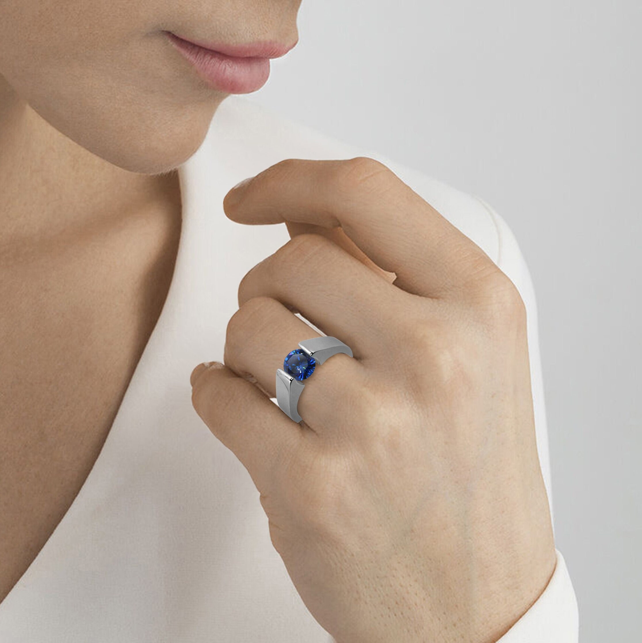 Blue steel 2024 engagement rings
