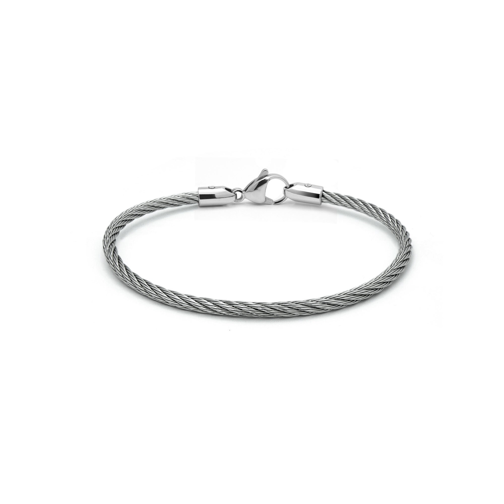 4mm stainless steel cable rope bracelet by Taormina Jewelry