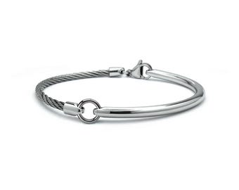 Rod & Cable bracelet in stainless steel
