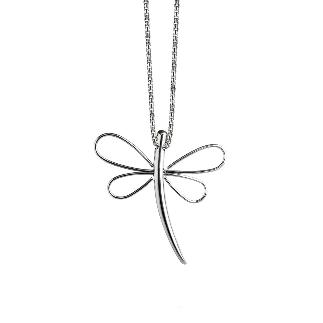 Dragonfly Necklace in Stainless Steel Dragonfly Jewelry by Etsy
