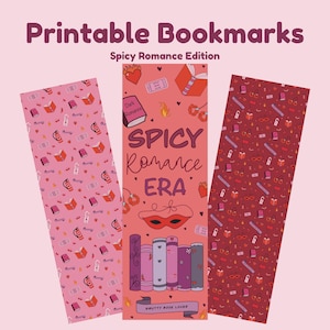 Set of 3 Dark Romance Bookmarks | Printable Bookmarks Spicy Romance Bookish Dark Romance | Smut Book Club | Dark Valentines Digital Bookmark
