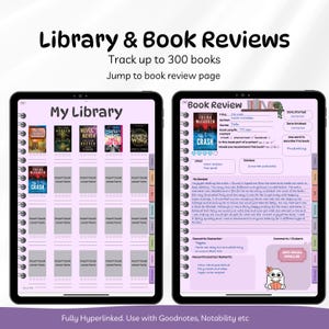 Digital Reading Journal, Digital Reading Planner, Reading Digital Planner, Goodnotes, Reading Tracker, Reading Log, Book Review, Book Shelf
