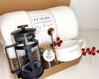Coffee Lover Gift Set, Cozy Gifts, Morning Ritual Gifts, Self-Care Coffee Basket, Birthday Gift for Coffee Drinkers