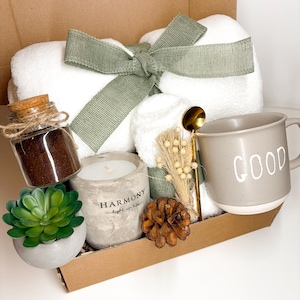 Caja de regalo para mujeres y hombres, cesta de regalo de cumpleaños, mejora pronto, paquete de cuidado para ella, regalo pensando en ti, suculento, conjunto de recuperación de cirugía
