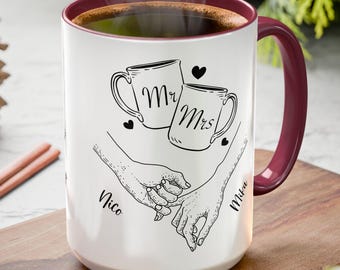 Set Di 2 Tazze Mrs & Mrs In Ceramica, 284 Ml, Per Matrimonio, Coppie Lesbiche, Regalo Per Mogli E Amiche, Stampate Nel Regno Unito