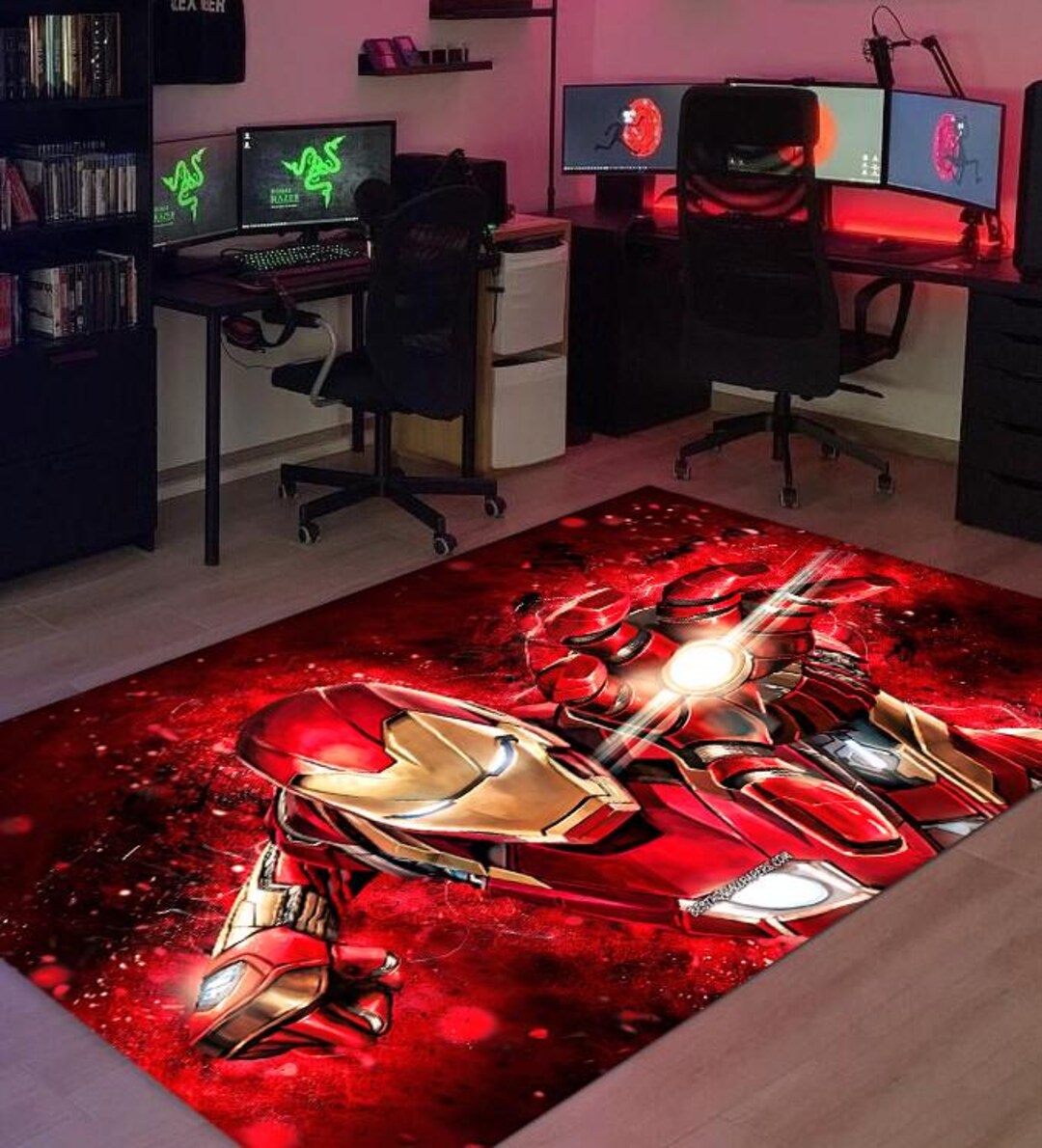 Iron, Man, Super Hero Rug, Iron Man Rug, Marvel Rug, Black Rug ...