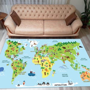 Tierteppich, Cooler Teppich, Kinderteppich, Tierteppich, Kartenteppich, Geschenk für Geburtstag, Tierteppich, Wohnzimmerteppich, beliebter Teppich