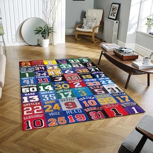 Basketball Rug, Basketball Fan Rug, Sports Rug, Colorful Rug, Boys Room Rug, Girls Room Rug, Gift For Birthday, Modern Rug, Popular Rug