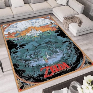 Zelda Legend Rug, Gaming Area Rug, Zelda Game Rug, Gamer Gifts, Game Room Rug, Home Decor Rug, Gamer Room Decor, Non-Slip Rug, Cool Rug