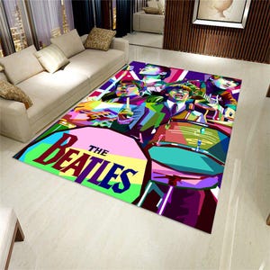 The Beatles, The Beatles Rug, Beatles Fun Rug, Colorful Rug, Boys Room Rug, Girls Room Rug, Gift For Birthday, Modern Rug, Popular Rug