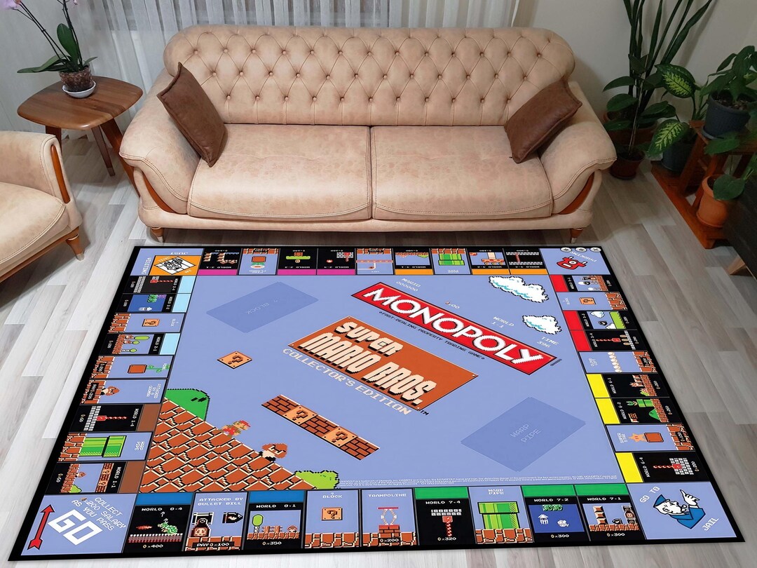 Monopoly Design Rug Monopoly Gamer Rug: Colorful Boys Room Decor, Cotton Woven - Etsy