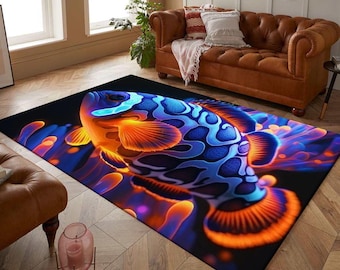 Colorful Fish Area Rug: Modern Kids Room Decor, Aquarium Rug, Aquarium, Fish Rug, Fish, Boys Room Decor, Girls Room Rug, Gift For Birthday