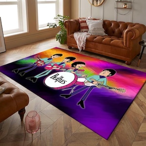The Beatles, The Beatles Rug, Beatles Fun Rug, Colorful Rug, Boys Room Rug, Girls Room Rug, Gift For Birthday, Modern Rug, Popular Rug