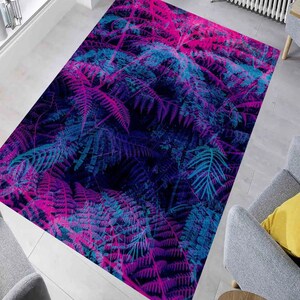 Leave Rug, Leaves Rug, Neon Leaves, Plant Rug, Decor Rug, Colorful Rug, Boys Room Rug, Girls Room Rug, Gift For Birthday, Office Rug