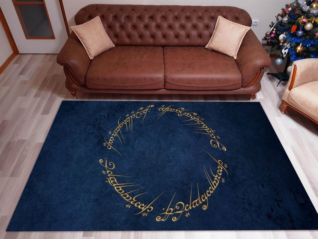Ring Rug, Blue Rug, Navy Blue Rug, Lord of the Rings, Middle Earth Rug ...