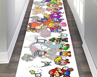 Alfombra de videojuegos, alfombra de pasillo, alfombra de juegos, alfombra de juegos vintage, alfombra de juegos retro, alfombra de personajes de juegos, alfombra de juegos Atari, alfombra popular, regalo de cumpleaños