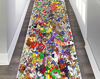 Alfombra de videojuego, alfombra de corredor, alfombra de juego, alfombra de juego vintage, alfombra de juego retro, alfombra de personajes de juego, alfombra de juego Atari, regalo de cumpleaños, alfombra genial