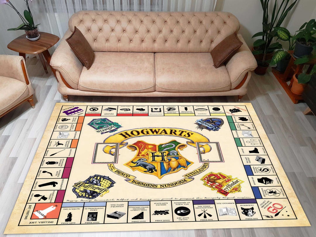 Monopoly Design Rug Hogwarts Rug, Hogwarts Monopoly Rug, Hogwarts Game Rug, Cool Rug ...