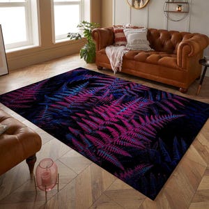 Leave Rug, Leaves Rug, Neon Leaves, Plant Rug, Decor Rug, Colorful Rug, Boys Room Rug, Girls Room Rug, Gift For Birthday, Office Rug