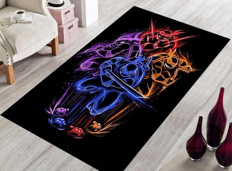Swordsman Rug, Ninja Turtles Rug, Ninja Turtles, Fighter Rug, Warrior ...