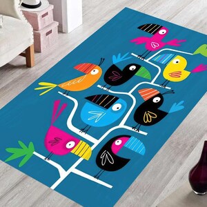 Bird Rug, Birds Rug, Bird, Boys Room Rug, Girls Room Rug, Gift For Birthday, Modern Rug, Popular Rug, Cool Rug, Area Rug, Floor Rug