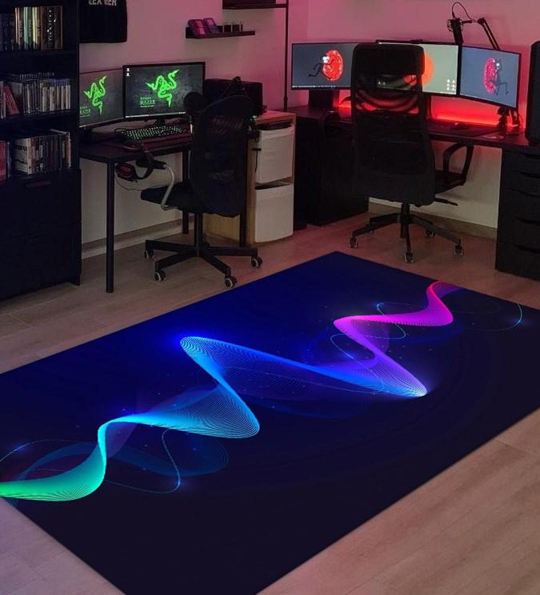 Neon Wave Rug: Modern Colorful Area Rug - Etsy