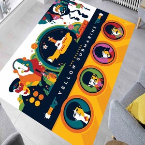 The Beatles, The Beatles Rug, Beatles Fun Rug, Colorful Rug, Boys Room Rug, Girls Room Rug, Gift For Birthday, Modern Rug, Popular Rug