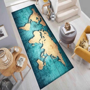 Tapis du monde, chemin de carte politique du monde, tapis concept carte du monde, tapis carte du monde, tapis carte du monde, carpette mappemonde, tapis éducatif, coureur de carte