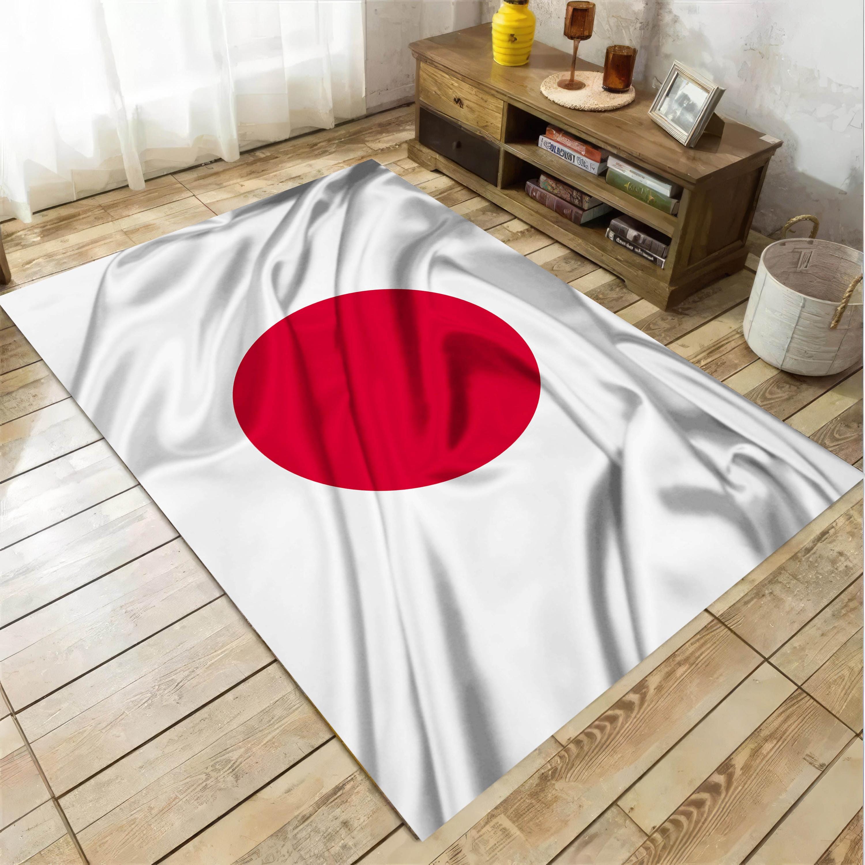 Japan Flag Rug: Cotton Woven Base, Non-slip Area Rug - Etsy