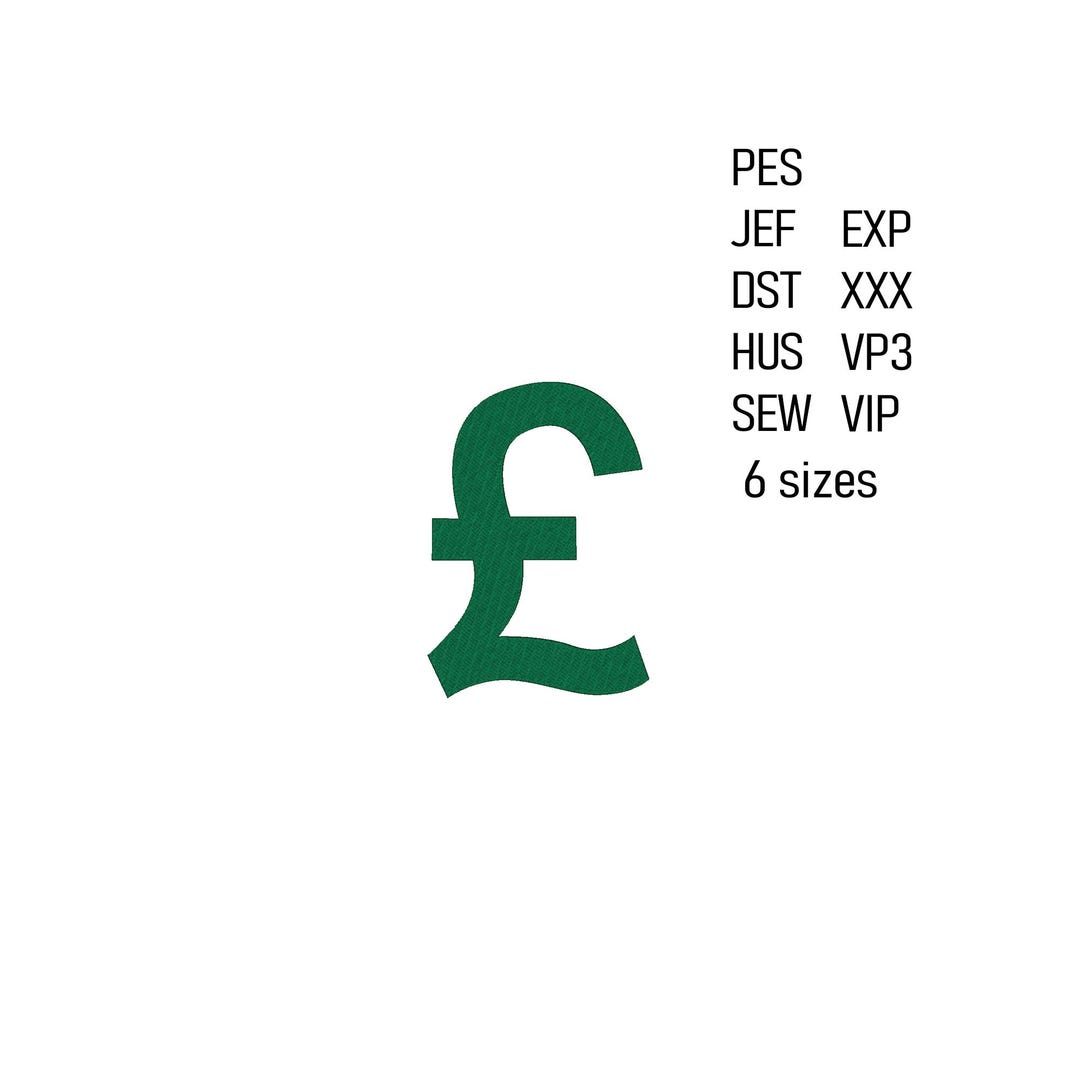 Pound Sterling Embroidery Design 6 Sizes Etsy pound-sterling-embroidery-design-6-sizes-etsy