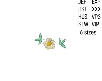 Mini Flower Embroidery Design, Machine Embroidery File, Floral Embroidery Pattern , 6 Sizes, Digital Download