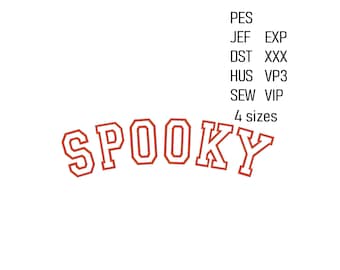 Spookachtig stoffen borduurontwerp, Halloween-machinebestand, 4 maten