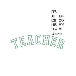 Teacher Applique Embroidery Design, Back to School Machine Embroidery File, Student Embroidery Pattern, 4 sizes