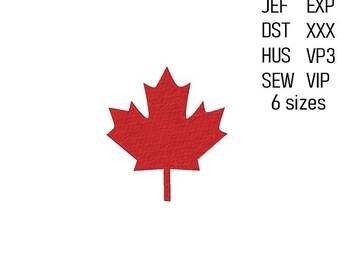 Canada Maple Leaf Embroidery Design: Patriotic Machine Embroidery Pattern (6 Sizes, Digital File)