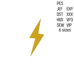 Lightning Bolt Embroidery Design, Machine Embroidery File, Mini Flash Embroidery Pattern, 6 sizes.