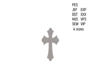 Cross Embroidery Design, 4 Sizes, Digital Download