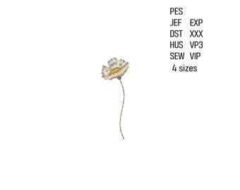 Flower Embroidery Design, Floral Machine Embroidery Pattern , 4 Sizes, Digital Download