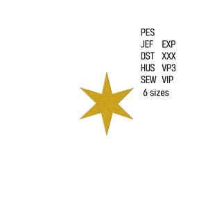 Mini Star Embroidery Design, Machine Embroidery File, Star Embroidery Pattern, 6 sizes.