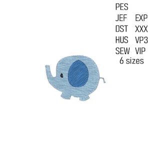 Elephant Embroidery Design: Animal Pattern, 6 Sizes (Digital Download)