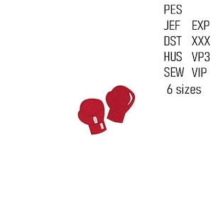Boxing Gloves Embroidery Design: Sporty Machine Embroidery Pattern (6 Sizes)