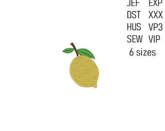Lemon Embroidery Design, 6 Sizes, Digital Download