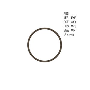 May include: A dark brown circular design on a white background. The design is a thick ring. Text on the right side of the image includes file formats and the number of sizes available.