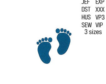Baby Feet Embroidery Design, 3 Sizes, Digital Download