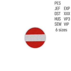 Austria Flag Embroidery Design: Austrian Patch Stitch, 6 Sizes, Digital Download