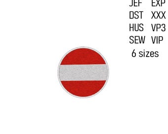 Motif de broderie drapeau autrichien, appliqué patriotique (téléchargement numérique)
